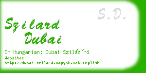 szilard dubai business card